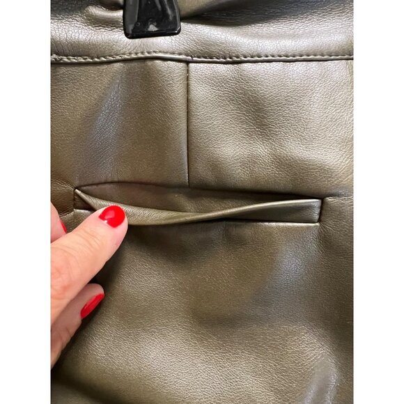 Avec Les Filles Faux Leather Pants  Deep Green Size Med - Picture 6 of 8